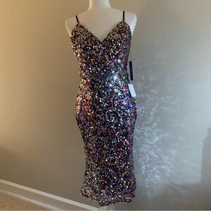 NWT Lulus Colorful Sequin Dress